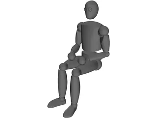 Seated Human Dummy 3D Model