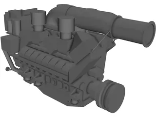 MTU 16V 595 TE70L Engine 3D Model