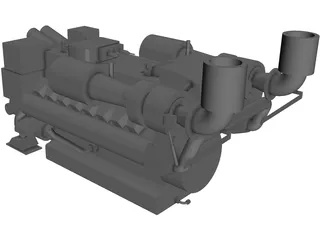 MTU 16V 2000 Engine 3D Model