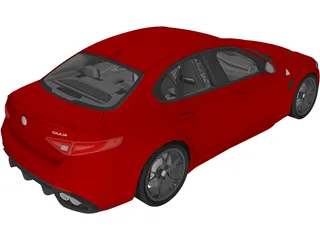 Alfa Romeo Giulia Quadrifoglio (2016) 3D Model