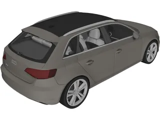 Audi A3 Sportback (2015) 3D Model