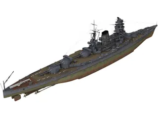 Amagi Japanese Battlecruiser 3D Model