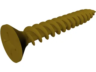 Wood Screw 3D Model