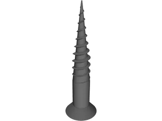 Wood Screw 3D Model