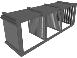 3 Compartment Composting Bin 3D Model