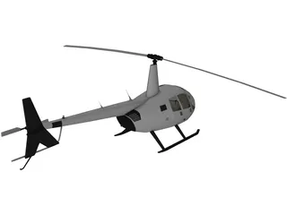 Robinson R44 with Interior 3D Model