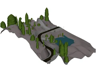 Alps Valley 3D Model