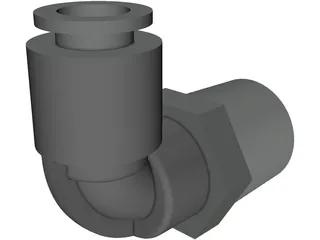 3-8 NPT Push Lock Fitting 3D Model