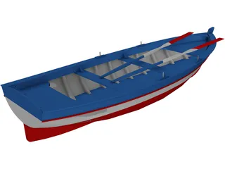 Wooden Boat 3D Model