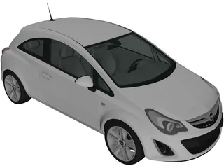 Opel Corsa 3-door (2011) 3D Model