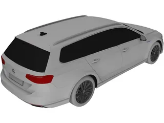 Volkswagen Passat GTE Variant (2020) 3D Model