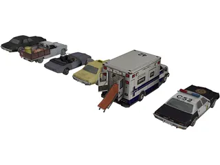 Low-Poly Vehicles Collection 3D Model