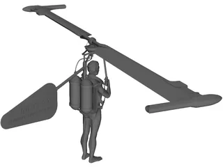 Gluhareff MEG-2X Helicopter 3D Model