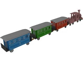 Ancient Train 3D Model