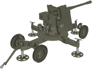 ZIS-52-K Cannon 3D Model