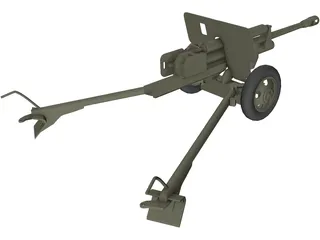 ZIS-3 WW2 Field Cannon 3D Model