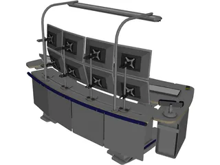 Cergo Operator Desk System Model Cergo B 3-4 3D Model