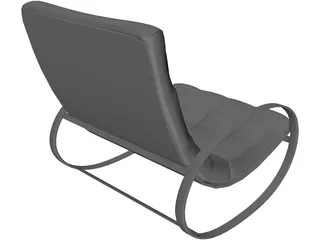 Upholstered Wooden Armchair 3D Model