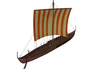 Skuldelev Viking Ship 3D Model