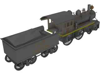 Steam Locomotive 3D Model