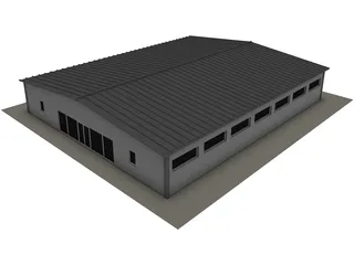 Large Industrial House 3D Model