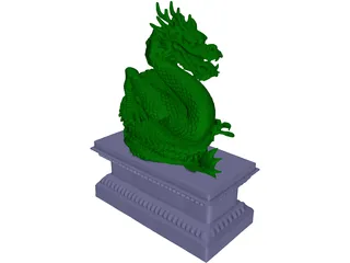 Chinese Dragon Statue 3D Model