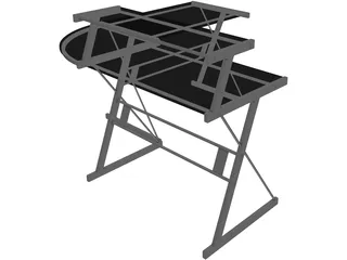 Black Metal Desk 3D Model