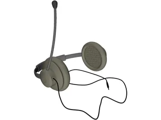 Headphones with Mic 3D Model