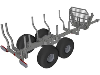 Wood Trailer 3D Model