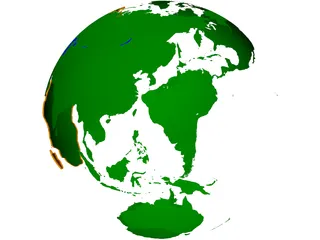 Globe Land Masses 3D Model