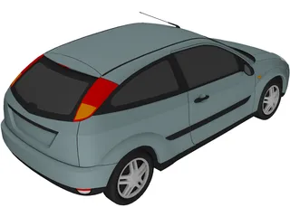 Ford Focus Hatchback 3-Door (1999) 3D Model