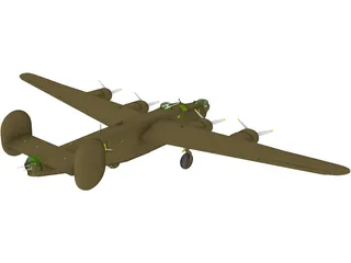 Consolidated B-24J Liberator 3D Model