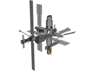 Mir Space Station 3D Model