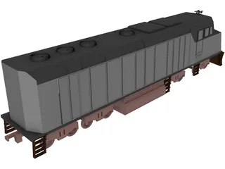 Amtrak Engine 3D Model