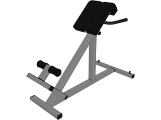 Lumbar Hyperextensions Bench 3D Model