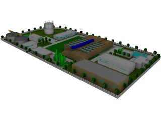 Petroleum Plant Refinery 3D Model