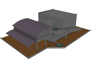 Industrial Building with Shop 3D Model
