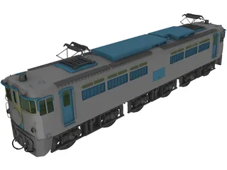 Sakura Blue Train 3D Model