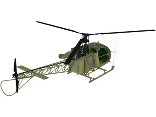 Aerospatiale Se313 Alouette II 3D Model