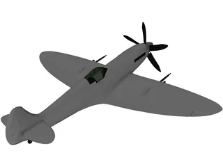 Supermarine Spitfire MK XIV 3D Model