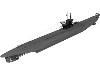 U-Boat Type VII B 3D Model