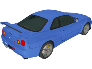 Nissan Skyline GT-R R34 Vspec (1999) 3D Model