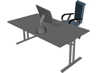 Apple iMac Workplace 3D Model