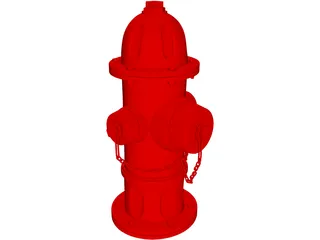 Red Fire Hydrant 3D Model