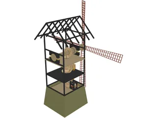 Windmill Wood 3D Model