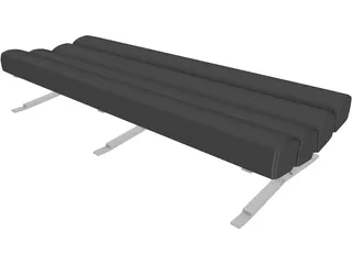 Bench Daybed 4 Roll 3D Model