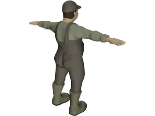 Fat Worker 3D Model