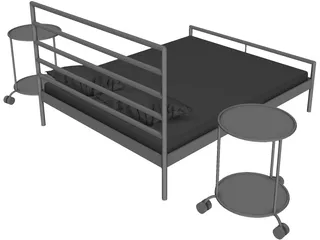 IKEA Heimdal Bed and Sidetable 3D Model