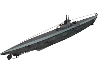 DKM U-boat type VII 3D Model