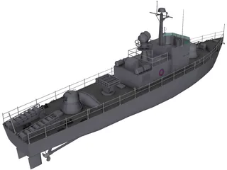 Military Fast Attack Boat 3D Model